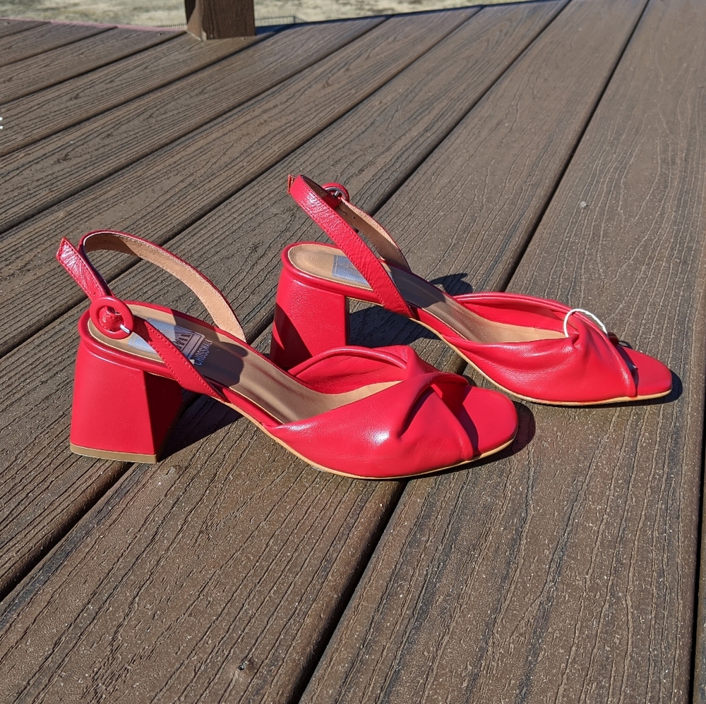 COPY - Sale!NWT red soft leather square heel sandals